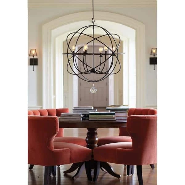 Solaris 6-Light English Bronze Bulb Chandelier by Crystorama 11 Solaris 6-Light English Bronze Bulb Chandelier by Crystorama - Image 9