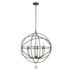 Solaris 6-Light English Bronze Bulb Chandelier by Crystorama