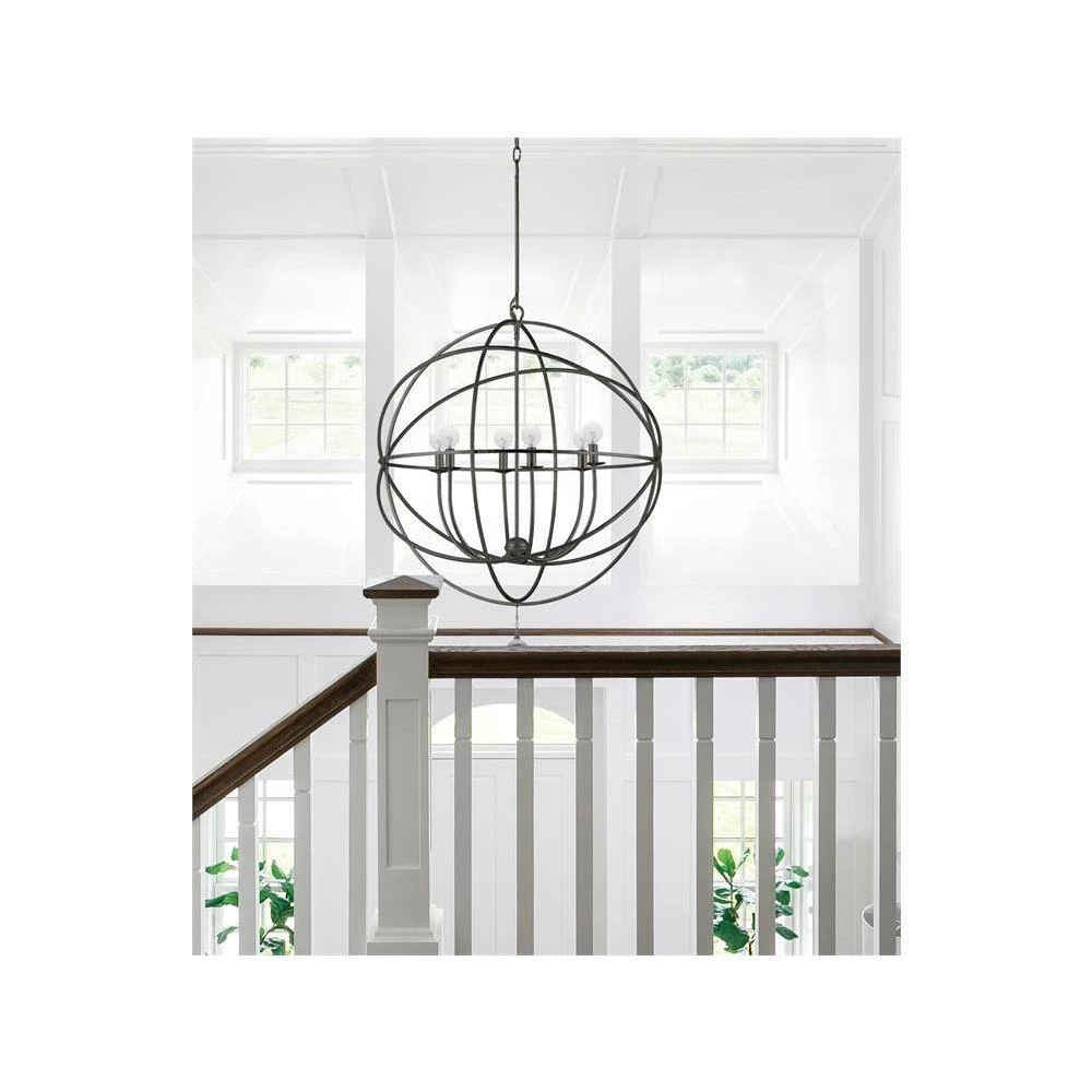 Solaris 6-Light English Bronze Bulb Chandelier by Crystorama 9 Solaris 6-Light English Bronze Bulb Chandelier by Crystorama - Image 7