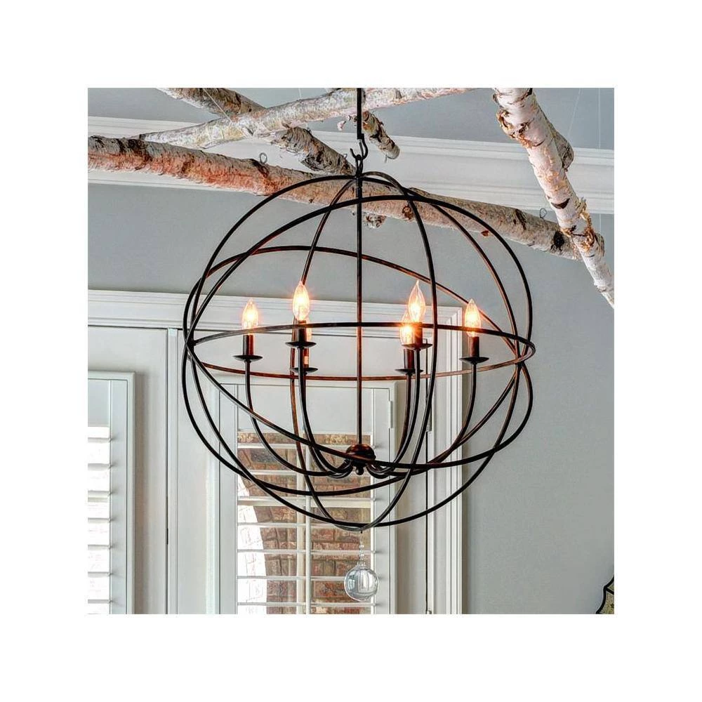 Solaris 6-Light English Bronze Bulb Chandelier by Crystorama 8 Solaris 6-Light English Bronze Bulb Chandelier by Crystorama - Image 6