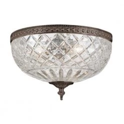 Ceiling Mount 12 in. 3-Light English Bronze Flush Mount by Crystorama
