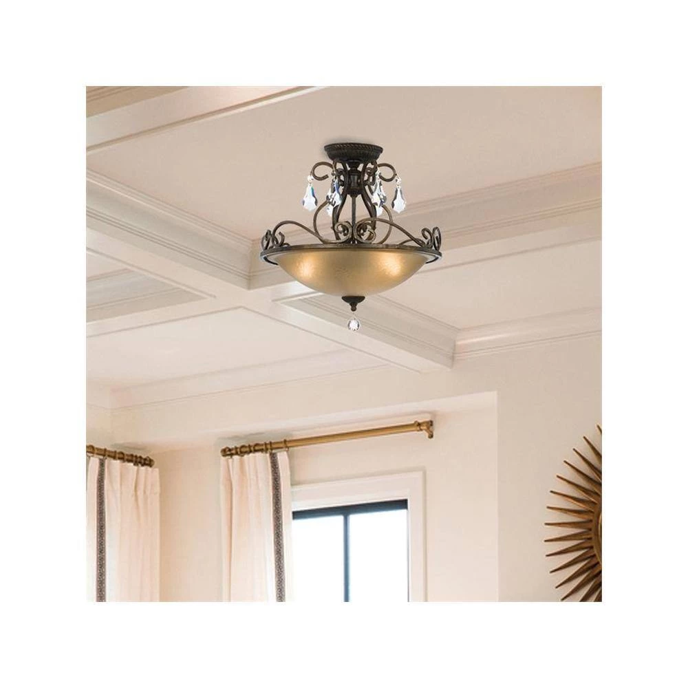 Ashton 16.5 in. 3-Light English Bronze Flush Mount by Crystorama 6 Ashton 16.5 in. 3-Light English Bronze Flush Mount by Crystorama - Image 4