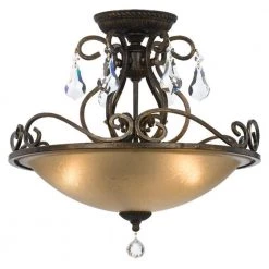 Ashton 16.5 in. 3-Light English Bronze Flush Mount by Crystorama