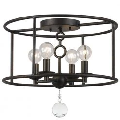 Cameron 15 in 4-Light English Bronze Semi-Flush Mount by Crystorama