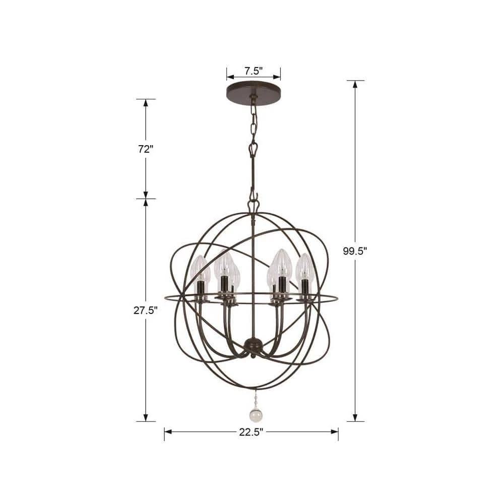 Solaris 6-Light English Bronze Standard Outdoor Chandelier by Crystorama 7 Solaris 6-Light English Bronze Standard Outdoor Chandelier by Crystorama - Image 5