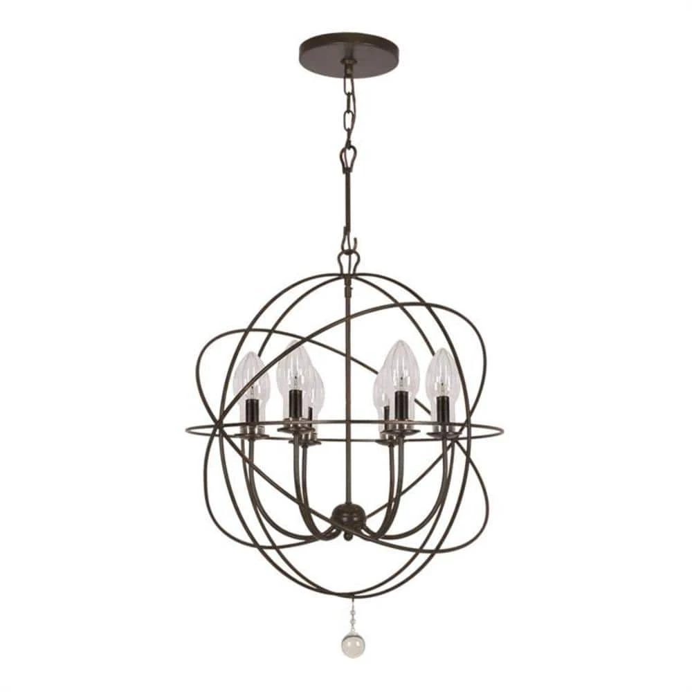 Solaris 6-Light English Bronze Standard Outdoor Chandelier by Crystorama 3 Solaris 6-Light English Bronze Standard Outdoor Chandelier by Crystorama
