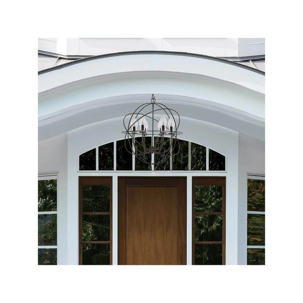 Solaris 6-Light English Bronze Standard Outdoor Chandelier by Crystorama 9 Solaris 6-Light English Bronze Standard Outdoor Chandelier by Crystorama - Image 7