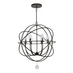 Solaris 6-Light English Bronze Standard Outdoor Chandelier by Crystorama