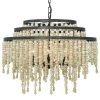 Poppy 6-Light Forged Bronze Beaded Chandelier by Crystorama