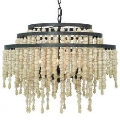 Poppy 6-Light Forged Bronze Beaded Chandelier by Crystorama
