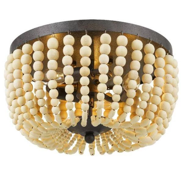 Rylee 12.5 in 3-Light Forged Bronze Flush Mount by Crystorama 4 Rylee 12.5 in 3-Light Forged Bronze Flush Mount by Crystorama - Image 2