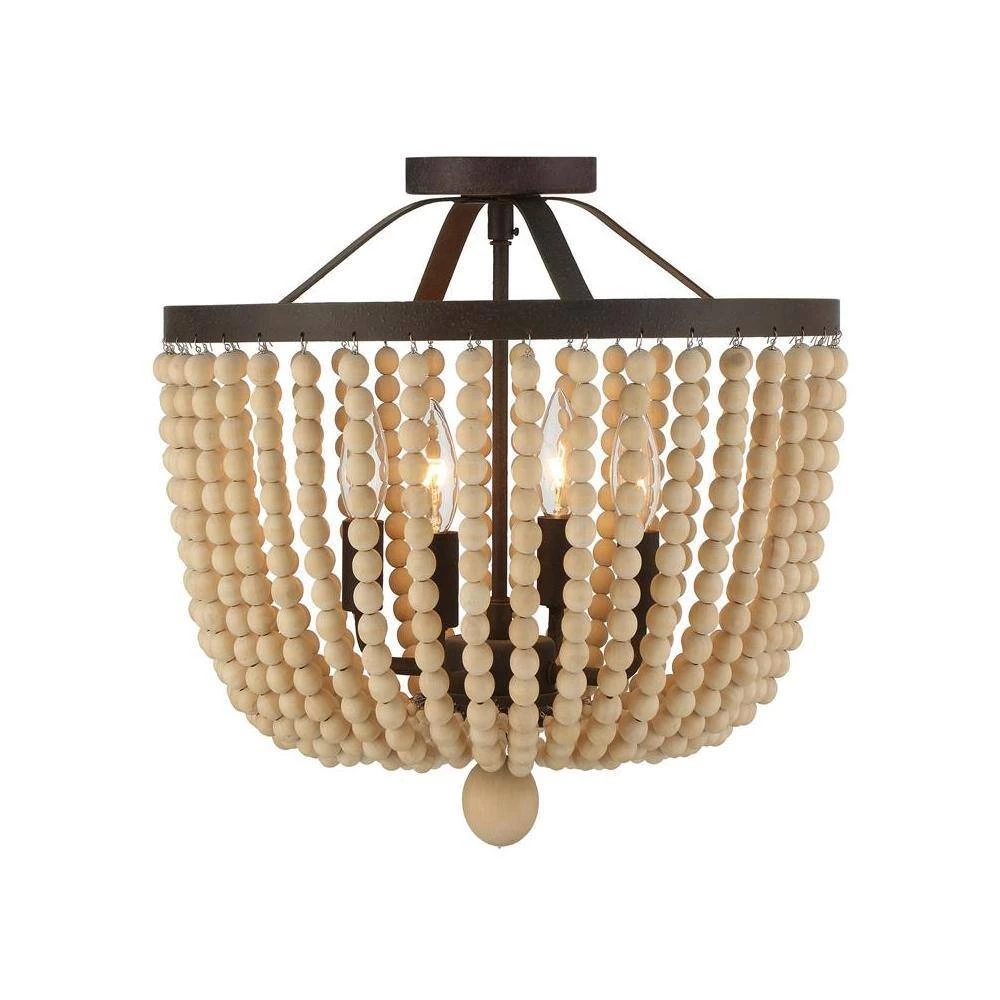 Rylee 16.5 in. 4-Light Forged Bronze Flush Mount by Crystorama 7 Rylee 16.5 in. 4-Light Forged Bronze Flush Mount by Crystorama - Image 5