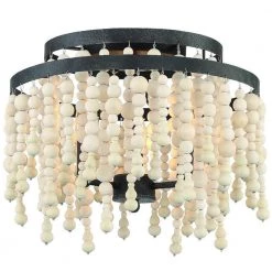Poppy 14.96 in. 3-Light Forged Bronze Flush Mount by Crystorama