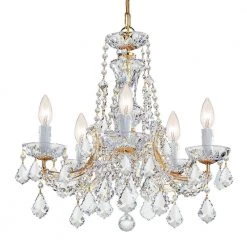 Maria Theresa 5-Light Clear Crystal Gold Mini Chandelier by Crystorama
