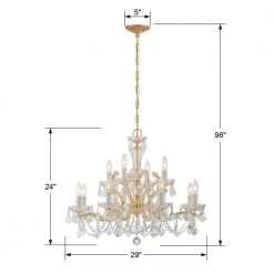 Maria Theresa 12-Light Gold Crystal Chandelier by Crystorama -Crystorama popular store gold crystorama chandeliers 4479 gd cl mwp 44 1000