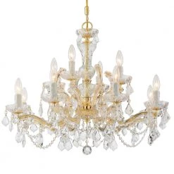 Maria Theresa 12-Light Gold Crystal Chandelier by Crystorama