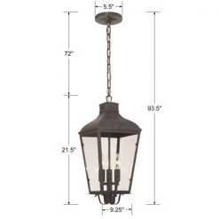 Dumont 3-Light Black Lantern Outdoor Chandelier by Crystorama -Crystorama popular store graphite crystorama outdoor chandeliers dum 9805 ge 1f 1000