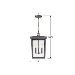 Belmont 3-Light Black Outdoor Pendant by Crystorama -Crystorama popular store graphite crystorama outdoor pendant lights bel a8065 ge 44 1000