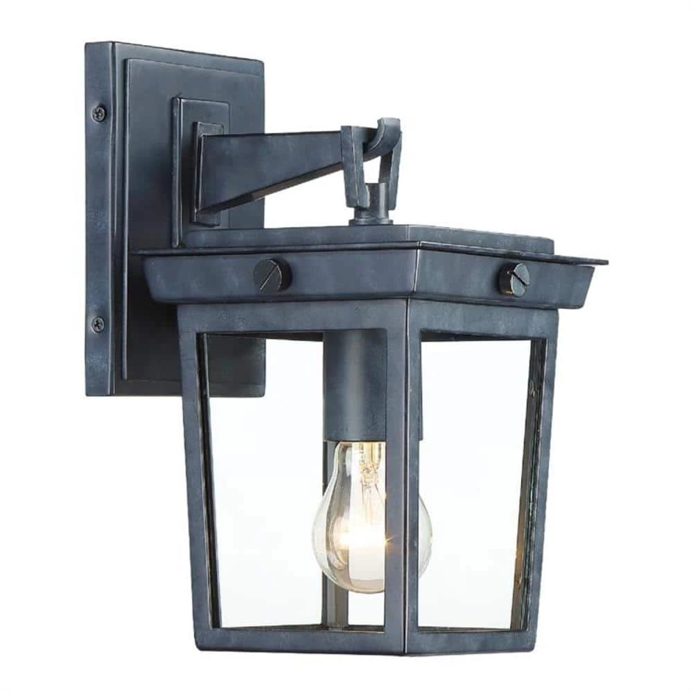 Belmont 1-Light Graphite Outdoor Lantern Sconce by Crystorama 3 Belmont 1-Light Graphite Outdoor Lantern Sconce by Crystorama