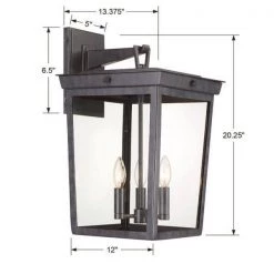 Belmont 3-Light Graphite Outdoor Wall Mount Sconce by Crystorama -Crystorama popular store graphite crystorama outdoor sconces bel a8063 ge 1f 1000