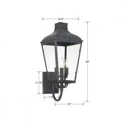 Dumont 3-Light Graphite Outdoor Sconce by Crystorama 13 Dumont 3-Light Graphite Outdoor Sconce by Crystorama -Crystorama popular store graphite crystorama outdoor sconces dum 9802 ge 1f 1000