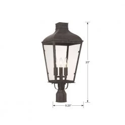 Dumont 3-Light Graphite Outdoor Lantern with Shade by Crystorama 7 Dumont 3-Light Graphite Outdoor Lantern with Shade by Crystorama -Crystorama popular store graphite crystorama post lanterns dum 9807 ge 4f 1000
