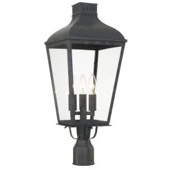 Dumont 3-Light Graphite Outdoor Lantern with Shade by Crystorama