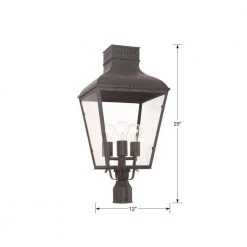 Dumont 3-Light Graphite Outdoor Lantern with Shade by Crystorama -Crystorama popular store graphite crystorama post lanterns dum 9808 ge 4f 1000