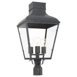 Dumont 3-Light Graphite Outdoor Lantern with Shade by Crystorama