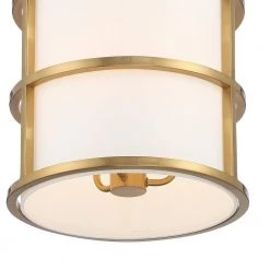 Hulton 3-Light Luxe Gold Pendant with Silk Shade by Crystorama -Crystorama popular store luxe gold crystorama chandeliers 9593 lg 4f 1000