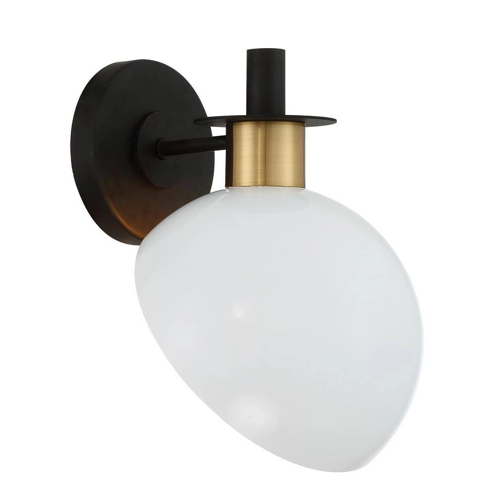 Gigi 1-Light Matte Black + Aged Brass Wall Mount by Crystorama 6 Gigi 1-Light Matte Black + Aged Brass Wall Mount by Crystorama - Image 4
