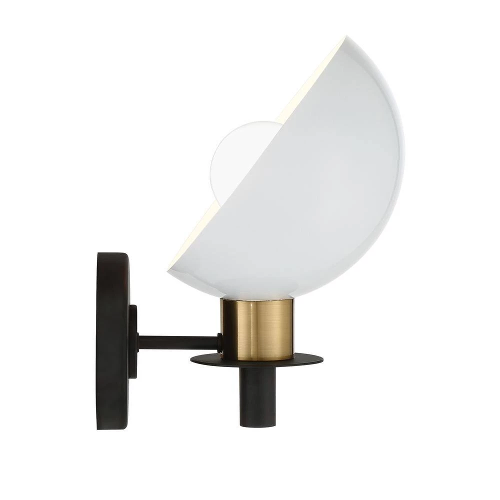 Gigi 1-Light Matte Black + Aged Brass Wall Mount by Crystorama 4 Gigi 1-Light Matte Black + Aged Brass Wall Mount by Crystorama - Image 2
