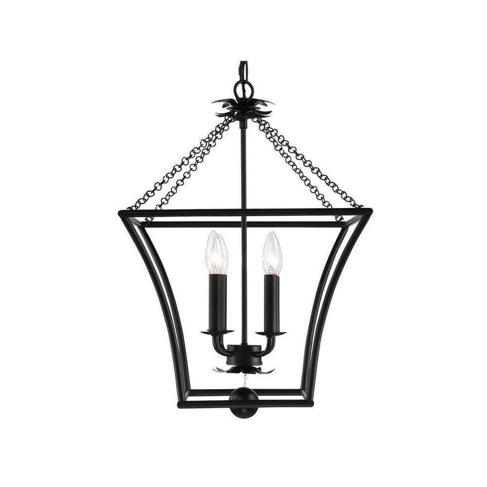 Broche 4-Light Matte Black Chandelier by Crystorama 5 Broche 4-Light Matte Black Chandelier by Crystorama - Image 4