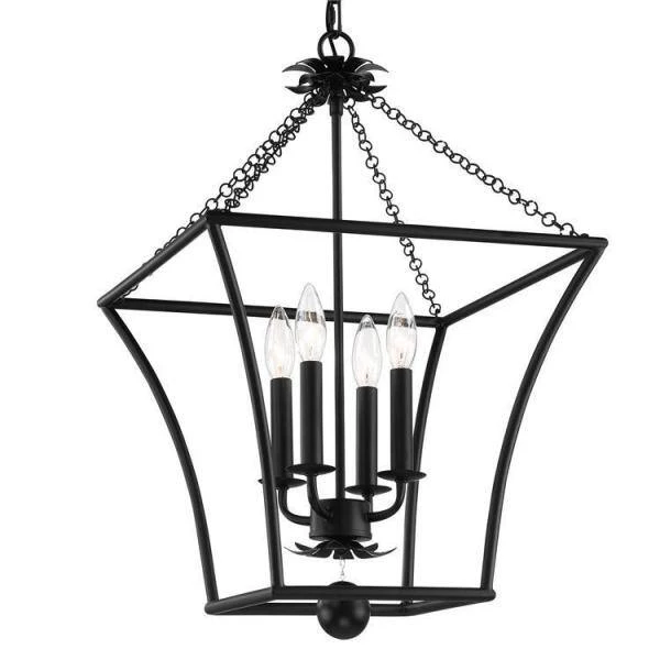 Broche 4-Light Matte Black Chandelier by Crystorama 3 Broche 4-Light Matte Black Chandelier by Crystorama - Image 2