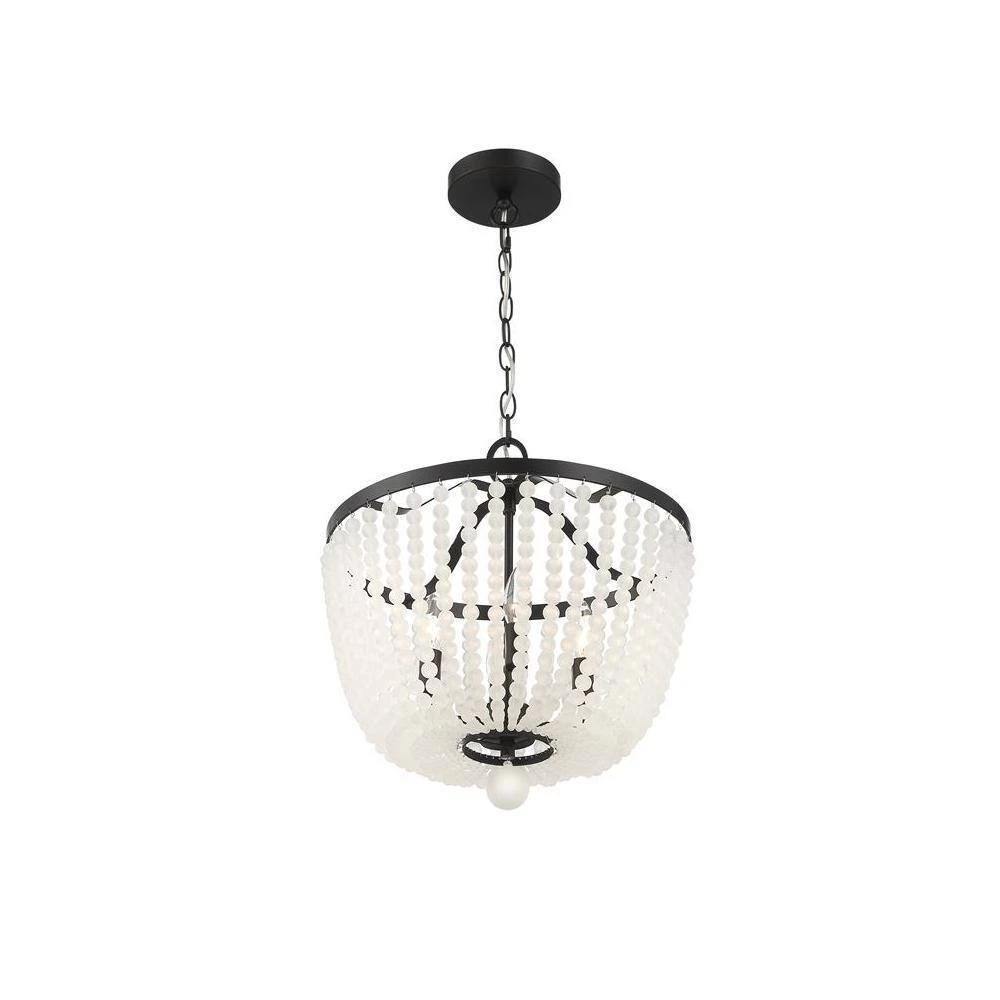 Rylee 4-Light Matte Black Chandelier by Crystorama 6 Rylee 4-Light Matte Black Chandelier by Crystorama - Image 4