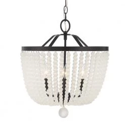 Rylee 4-Light Matte Black Chandelier by Crystorama