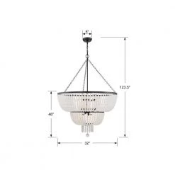 Rylee 12-Light Matte Black Beaded Chandelier by Crystorama -Crystorama popular store matte black crystorama chandeliers 612 mk 1f 1000