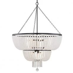 Rylee 12-Light Matte Black Beaded Chandelier by Crystorama