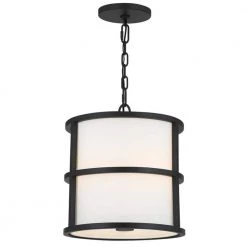 Hulton 3-Light Matte Black Pendant by Crystorama
