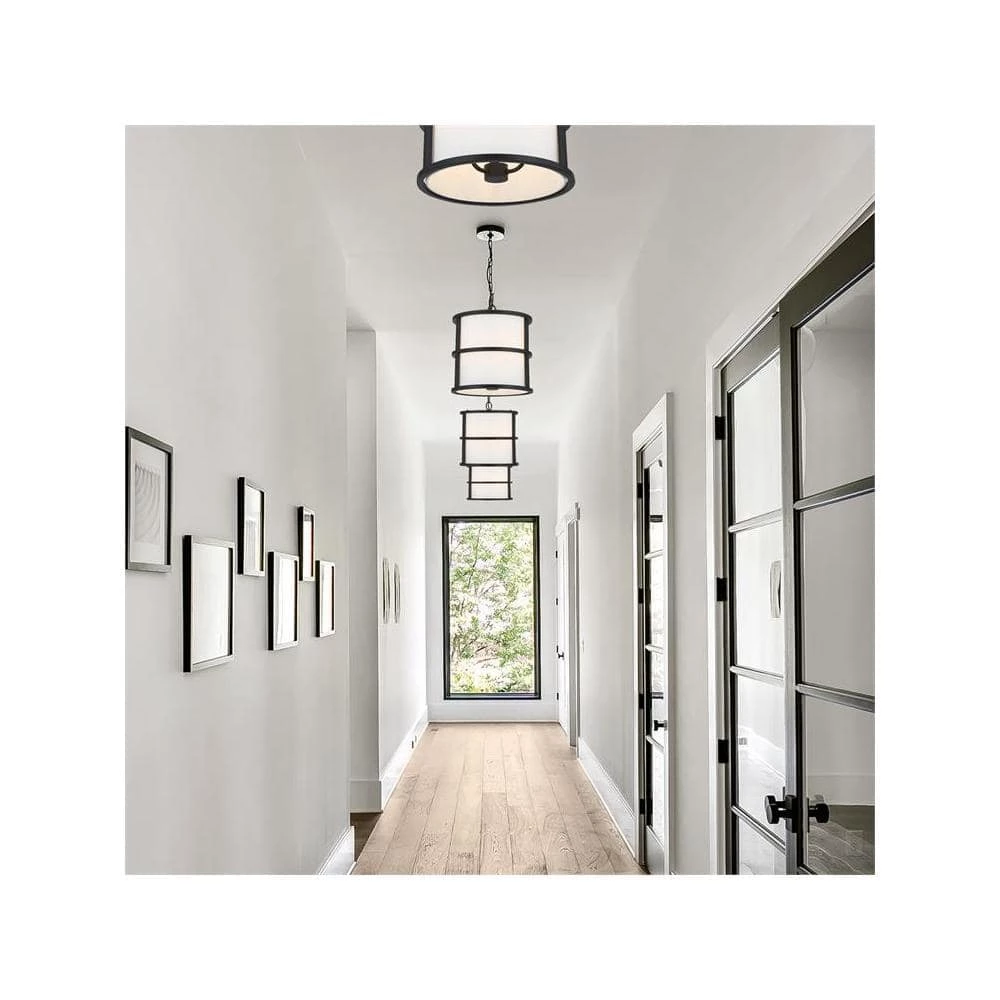 Hulton 3-Light Matte Black Pendant by Crystorama 4 Hulton 3-Light Matte Black Pendant by Crystorama - Image 2