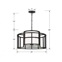 Hulton 5-Light Matte Black Shaded Chandelier with Silk Shade by Crystorama -Crystorama popular store matte black crystorama chandeliers 9595 mk 44 1000