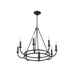 Bailey 8-Light Matte Black Standard Chandelier by Crystorama -Crystorama popular store matte black crystorama chandeliers bai a2108 mk 4f 1000