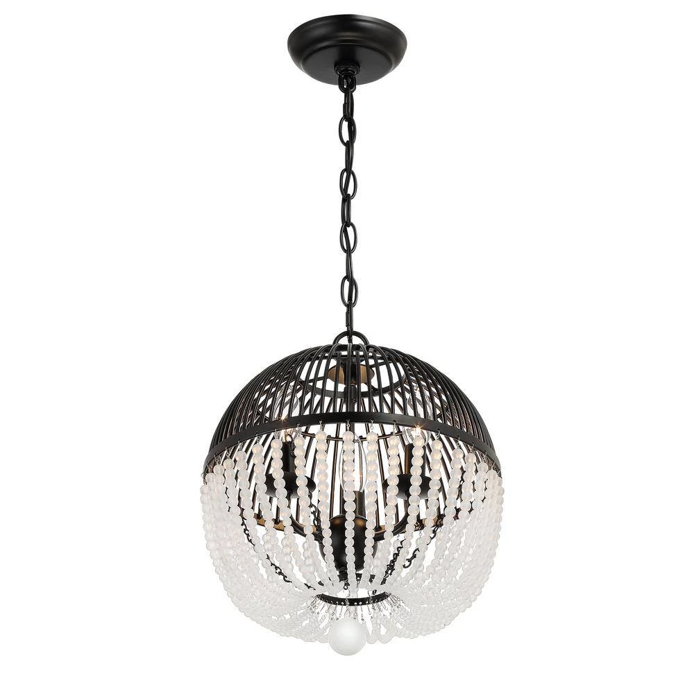 Duval 3-Light Matte Black Chandelier by Crystorama 5 Duval 3-Light Matte Black Chandelier by Crystorama - Image 3