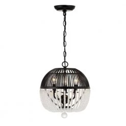 Duval 3-Light Matte Black Chandelier by Crystorama