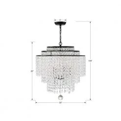 Gabrielle 6-Light Matte Black Chandelier by Crystorama -Crystorama popular store matte black crystorama chandeliers gab b7305 mk fa 1000