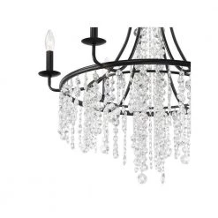 Gabrielle 6-Light Matte Black Chandelier by Crystorama -Crystorama popular store matte black crystorama chandeliers gab b7306 mk 1f 1000