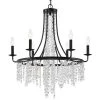 Gabrielle 6-Light Matte Black Chandelier by Crystorama -Crystorama popular store matte black crystorama chandeliers gab b7306 mk 64 1000