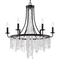 Gabrielle 6-Light Matte Black Chandelier by Crystorama