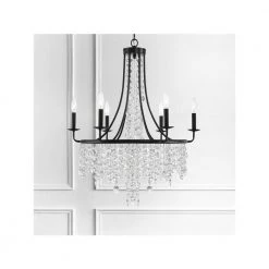Gabrielle 6-Light Matte Black Chandelier by Crystorama -Crystorama popular store matte black crystorama chandeliers gab b7306 mk 76 1000