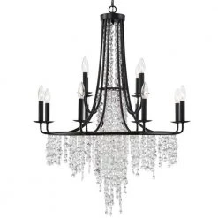 Gabrielle 12-Light Matte Black Chandelier by Crystorama